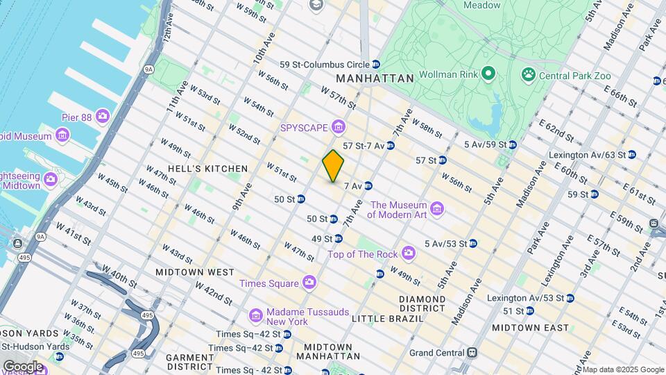 236 W 52nd St Mapa y Detalles de la Ubicación