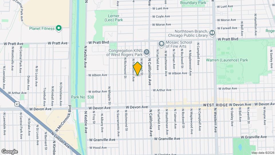 6553 N Francisco Ave Mapa y Detalles de la Ubicación