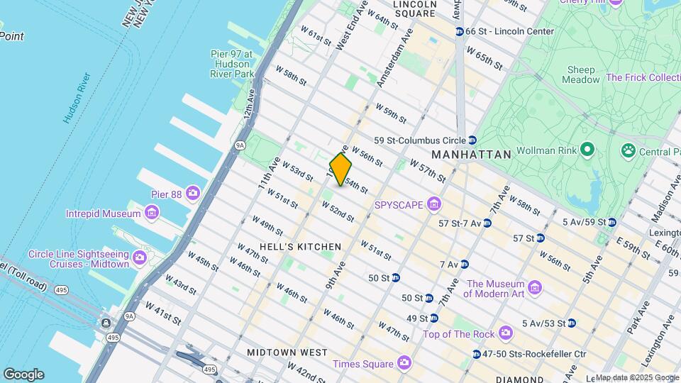437 W 53rd St Mapa y Detalles de la Ubicación