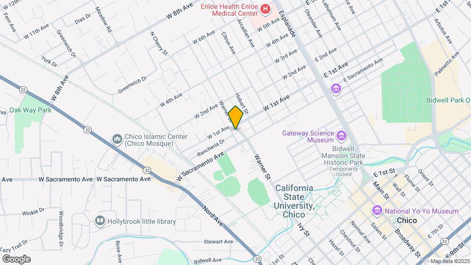 1045 Warner St Map and Location Details