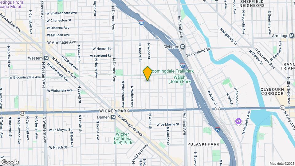 1732 N Wood St, Unit 1st Floor Map and Location Details