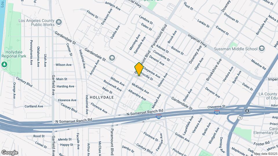 8027 1/2 Gardendale St Map and Location Details