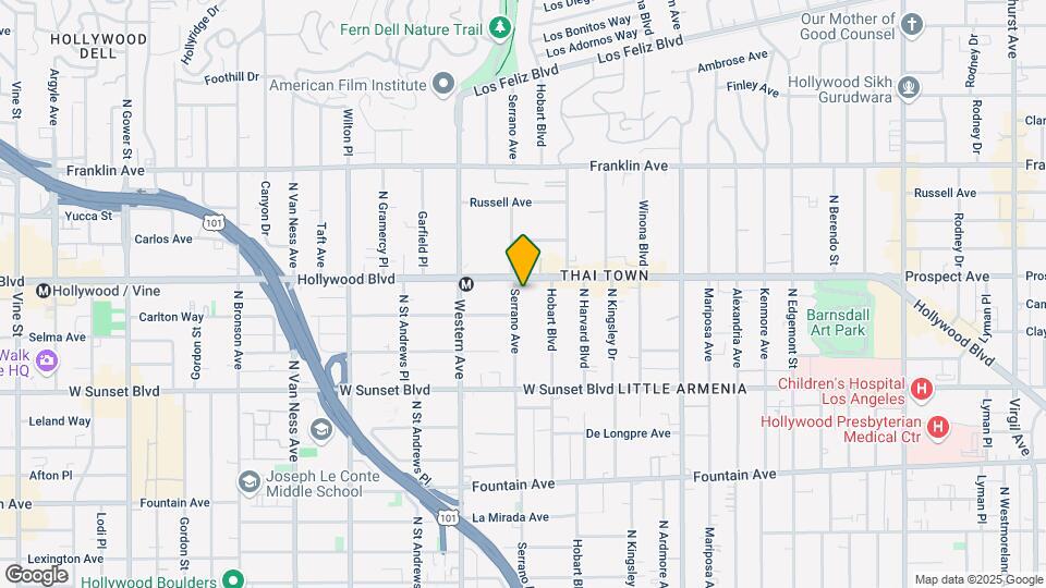 1650 N Serrano Ave Map and Location Details