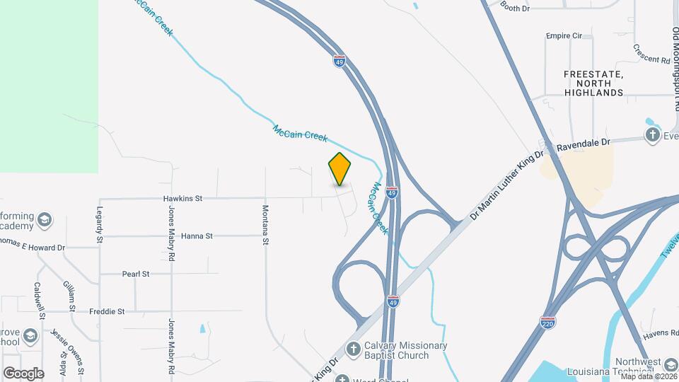 1250 Hawkins St Map and Location Details