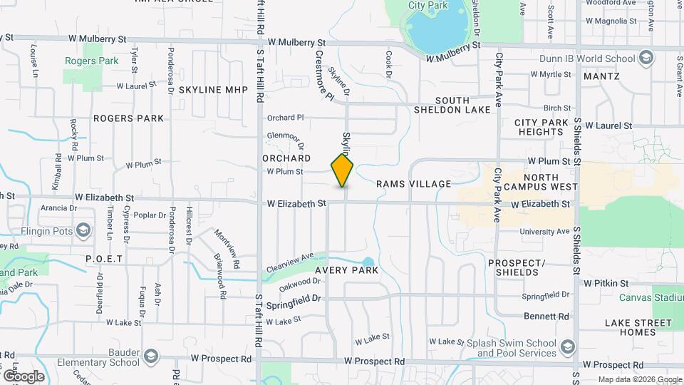 821 Skyline Dr Map and Location Details