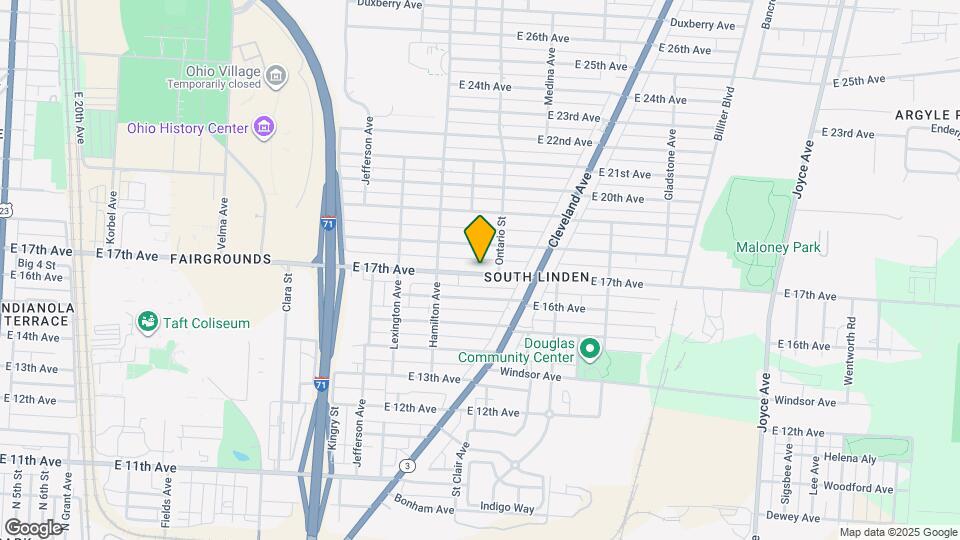 1102 E 17th Ave Map and Location Details