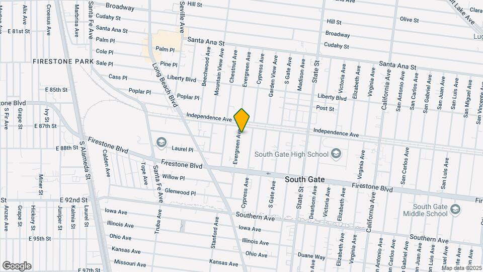 8620 Evergreen Ave Map and Location Details