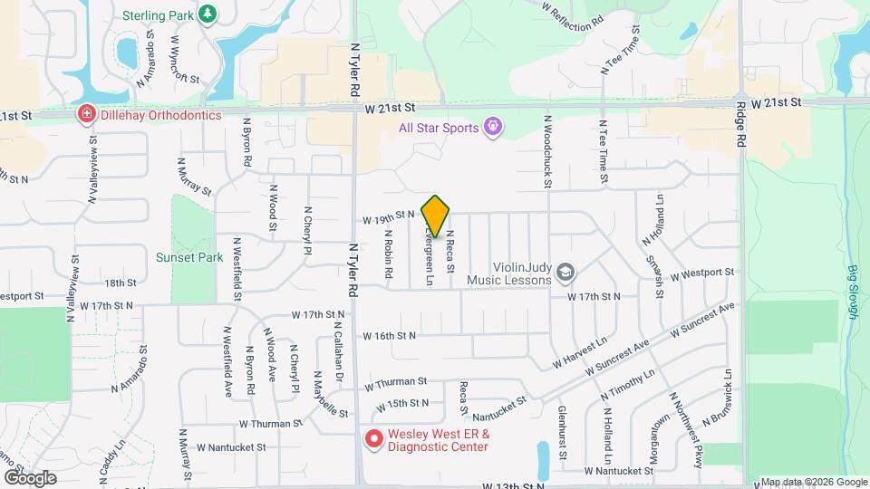 1902 N Evergreen Ln Map and Location Details