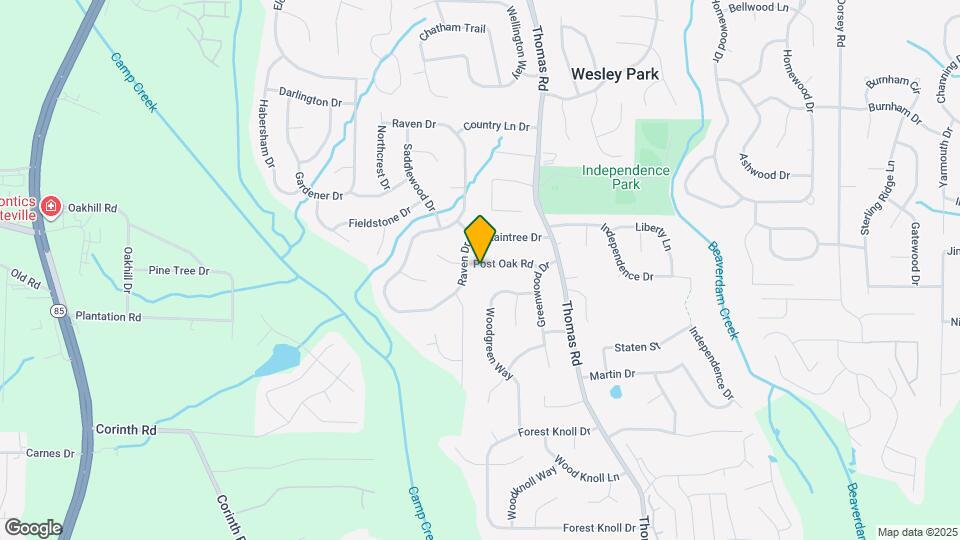 596 Post Oak Rd Map and Location Details