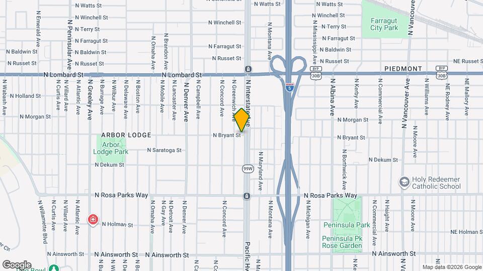 1520 N Bryant St Map and Location Details