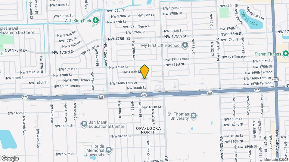 3825 NW 168th Terrace Map and Location Details