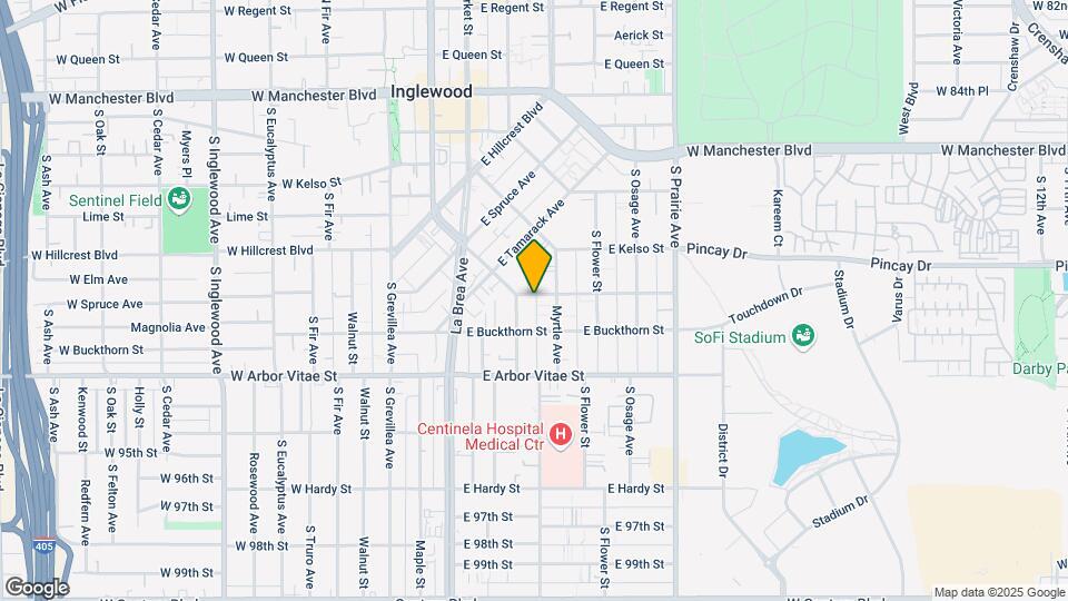 912 E La Brea Dr Map and Location Details