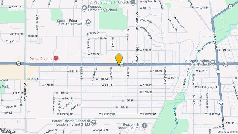 398 W Lincoln Hwy Map and Location Details