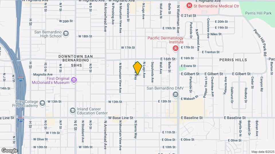 1453 N Sierra Way Map and Location Details