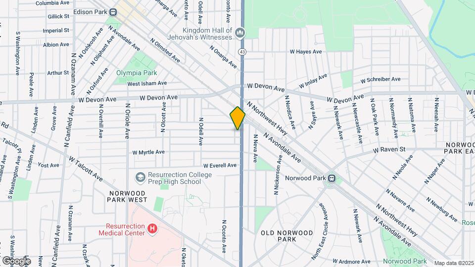 6244 N Harlem Ave Mapa y Detalles de la Ubicación