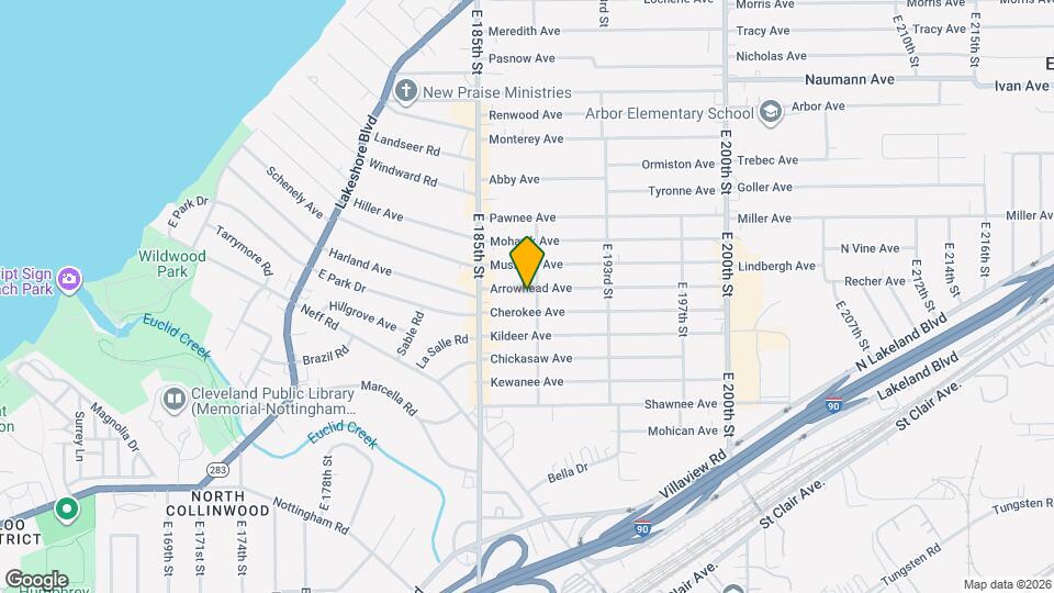 18702 Arrowhead Ave Map and Location Details