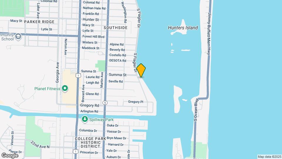 7500 S Flagler Dr Map and Location Details