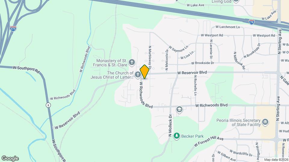 3617 W Richwoods Blvd Mapa y Detalles de la Ubicación