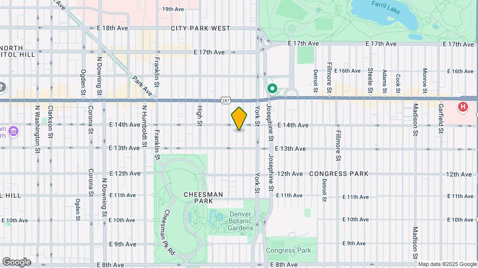 1355 N Gaylord St Map and Location Details