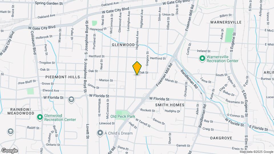 1207 Highland Ave Map and Location Details