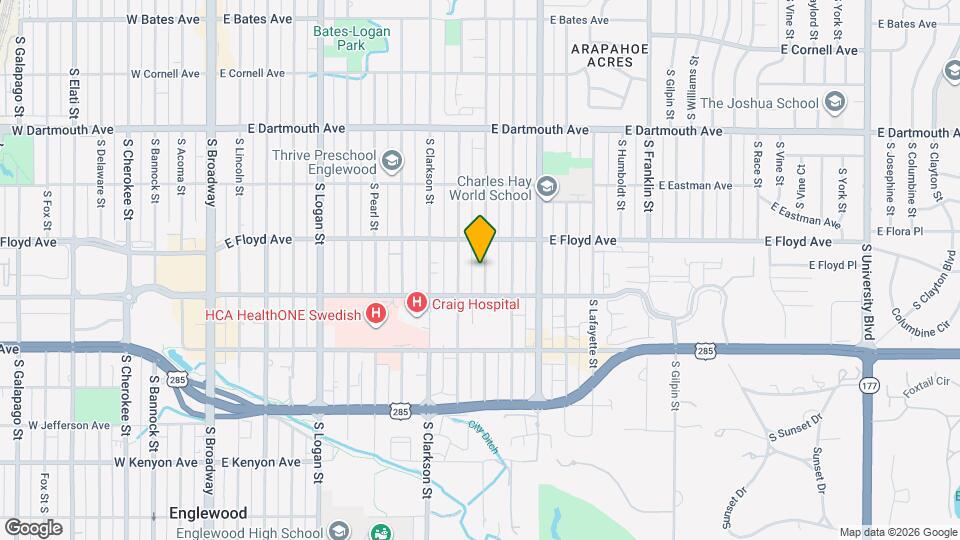 3355 S Ogden St Map and Location Details