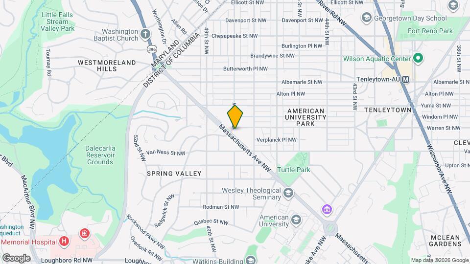 4745 Massachusetts Ave NW, Unit AU Park/Spring Valley Walk-In Basement Suite Map and Location Details