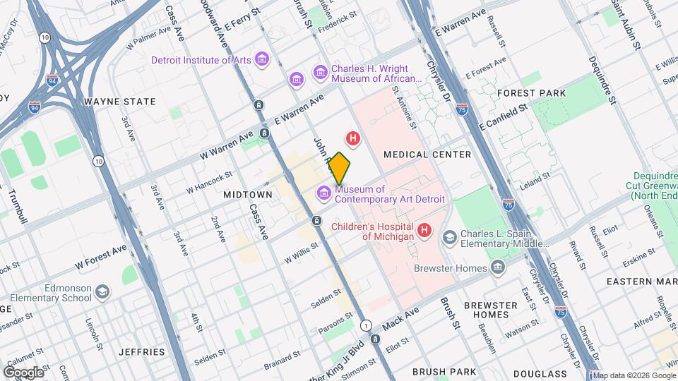 2627 John R St Map and Location Details