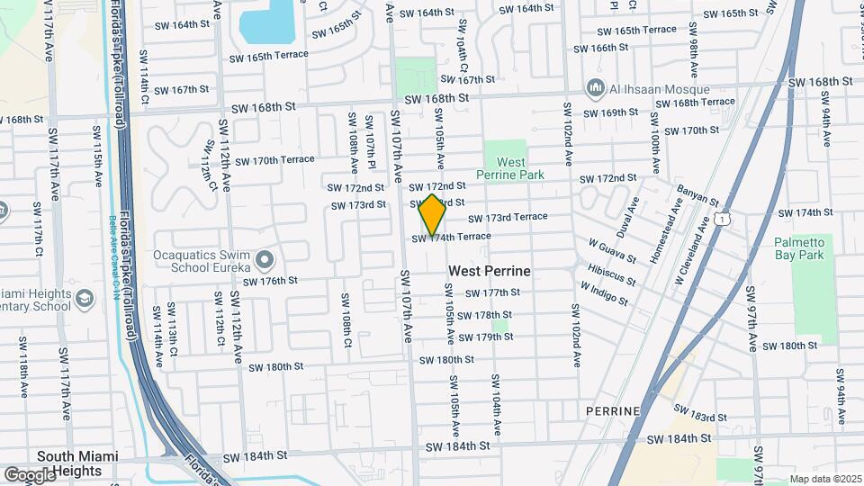 10552 SW 174th Terrace Map and Location Details