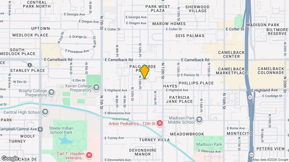 1034 E Elm St Map and Location Details
