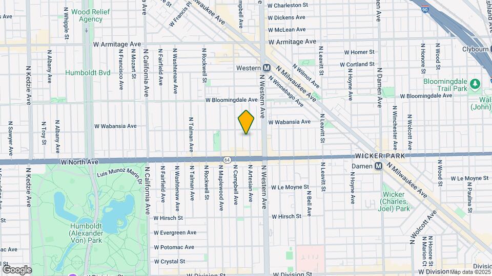 1644 N Artesian Ave Map and Location Details