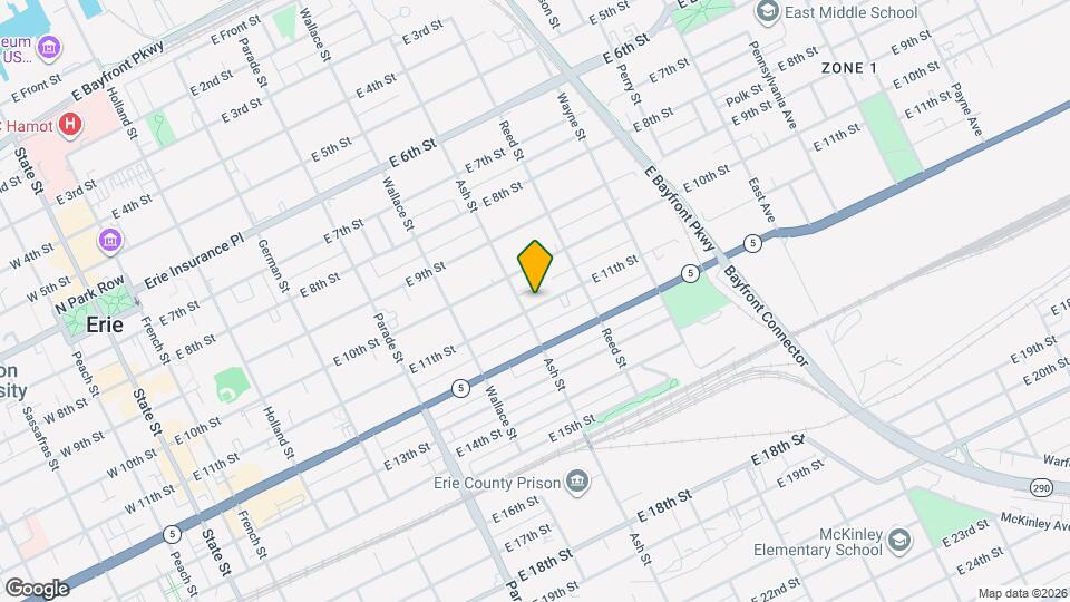 612 E 11th St, Unit 1st Floor Mapa y Detalles de la Ubicación