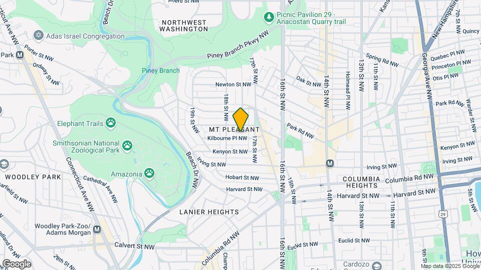 1733 Kilbourne Pl NW Map and Location Details