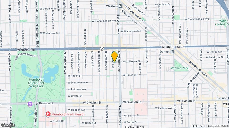 1451 N Artesian Ave Map and Location Details