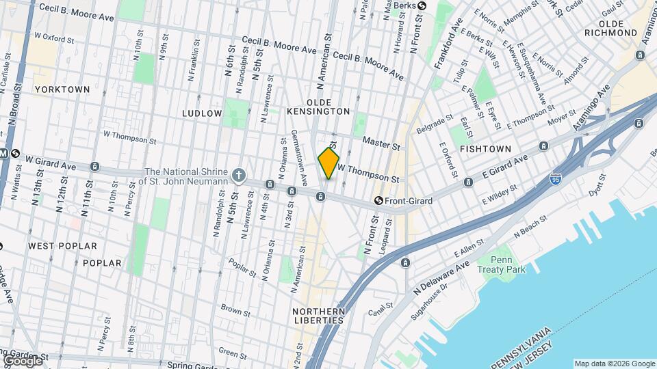 1217 N 2nd St, Unit 3rd floor Map and Location Details
