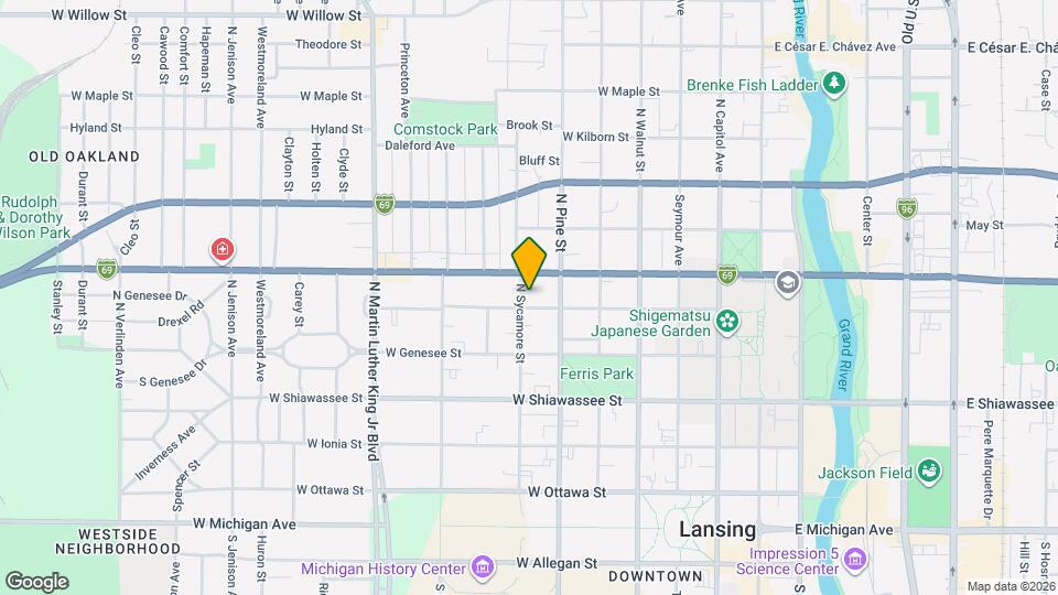 610 N Sycamore St, Unit 1 Map and Location Details