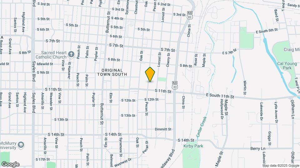1033 Pecan St Map and Location Details
