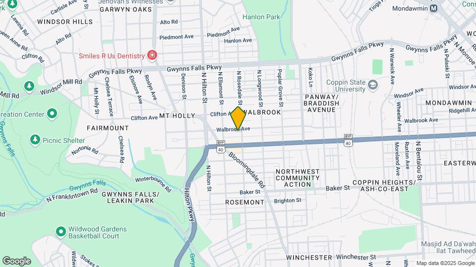 3107 Walbrook Ave Map and Location Details