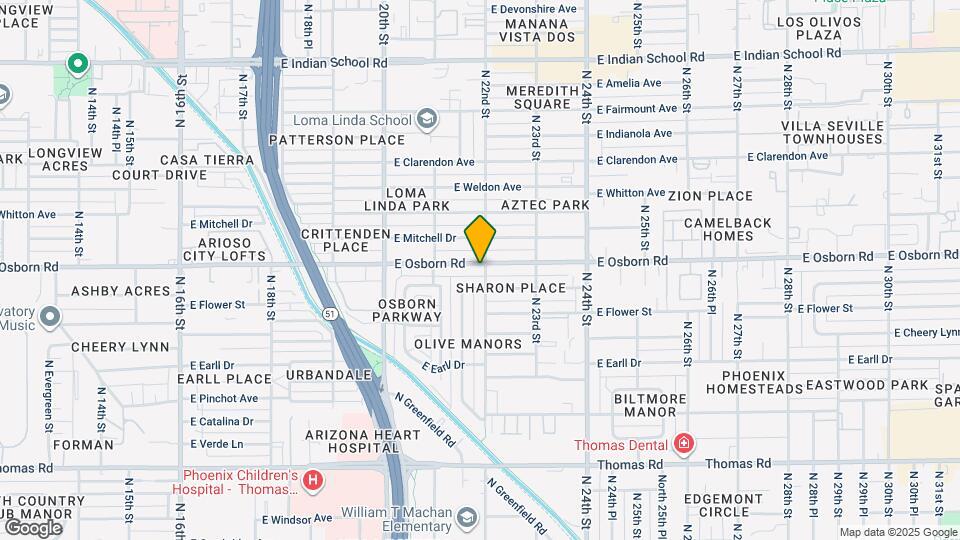 2145 E Osborn Rd Map and Location Details