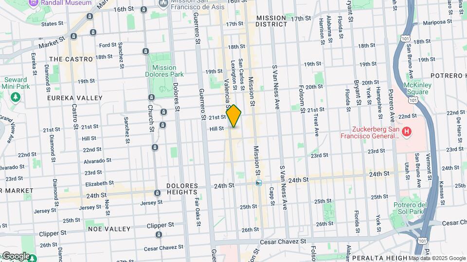 1071 Valencia St Map and Location Details