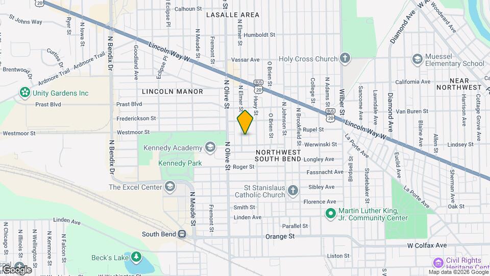 730 N Elmer St Map and Location Details