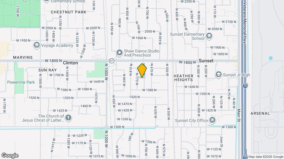 1653 N 725 W Mapa y Detalles de la Ubicación