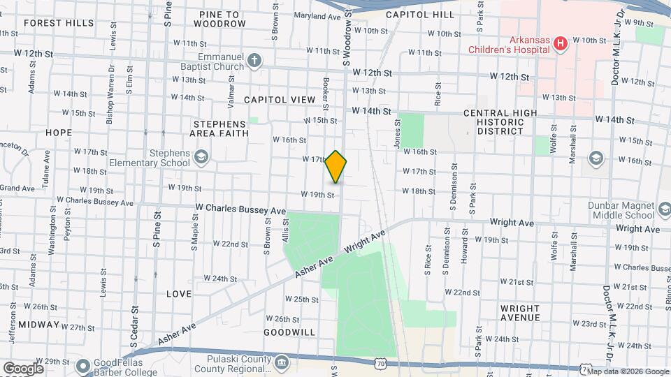 1812 S Woodrow St Map and Location Details