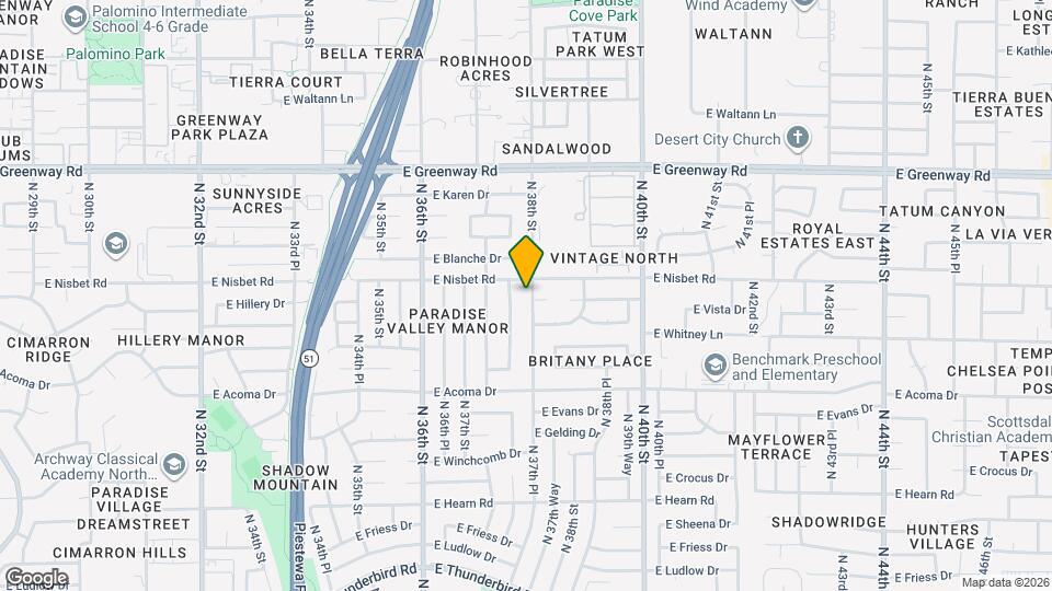 14838 N 38th St Map and Location Details