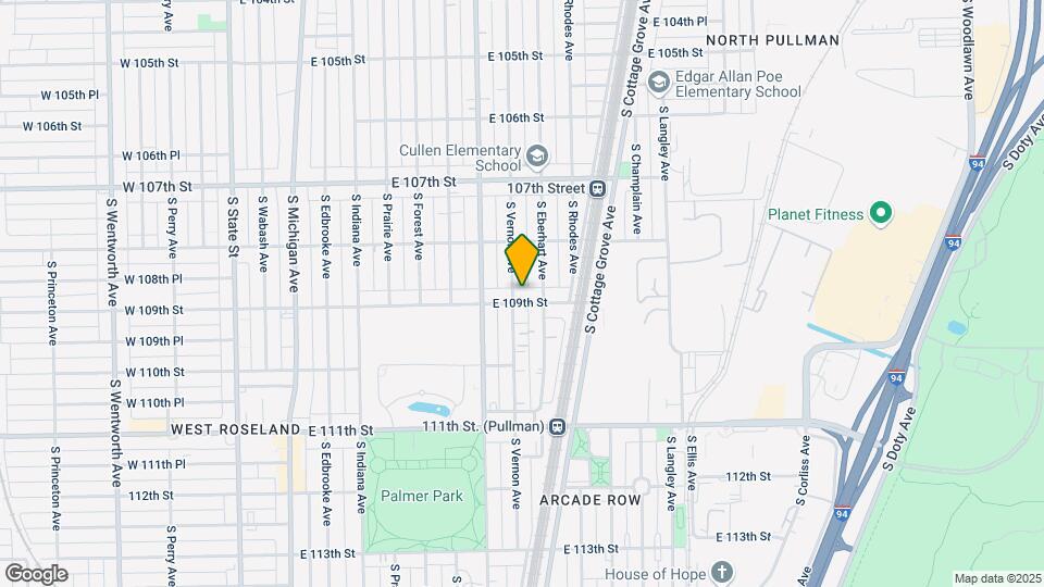 10853 S Vernon Ave Map and Location Details