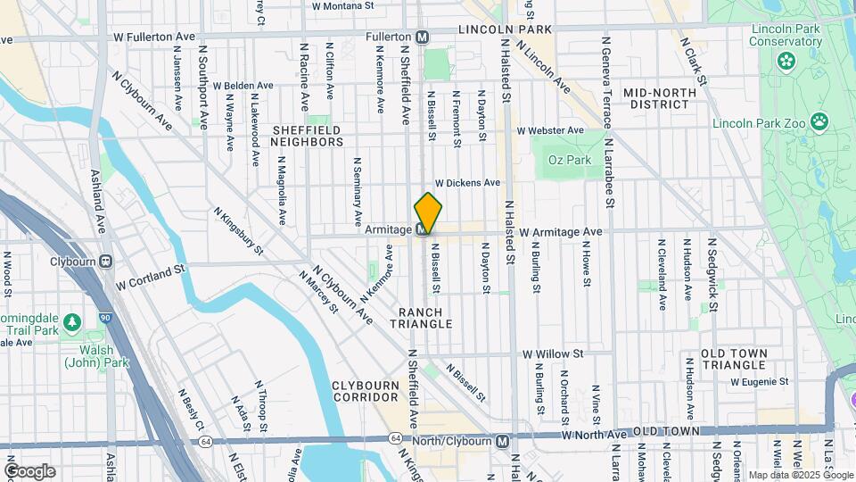 957 W Armitage Ave, Unit 3A Map and Location Details
