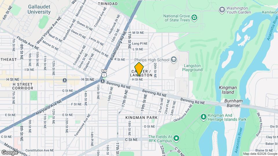 1740 H St NE Map and Location Details