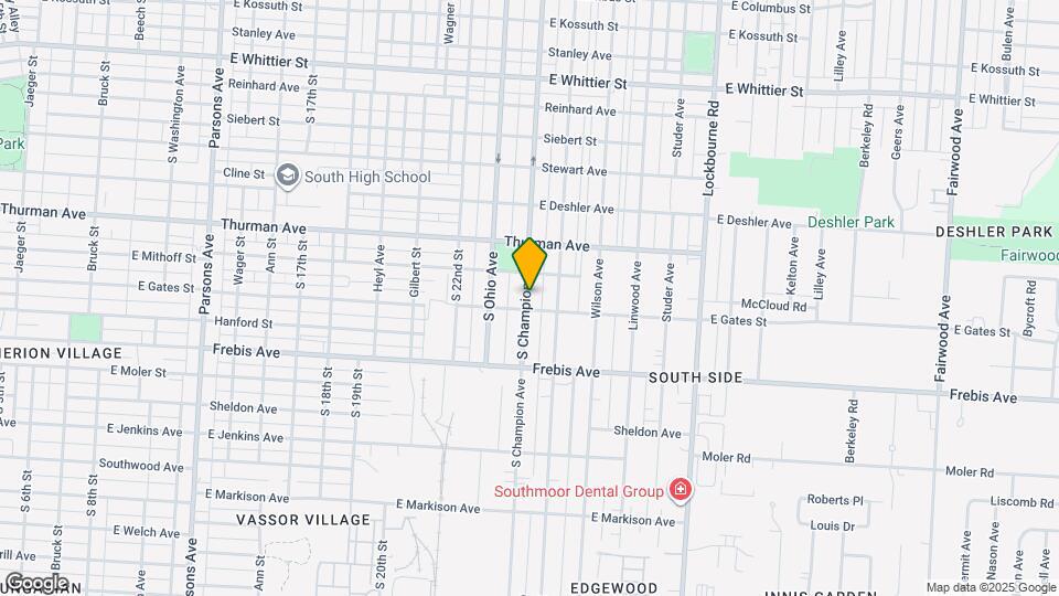 1364 S Champion Ave Map and Location Details