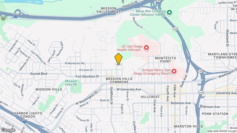 4119 Falcon St, Unit 2B/2B Apartment in Mission Hills Map and Location Details