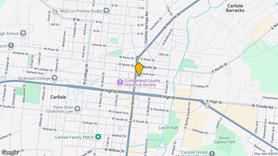 17 E Louther St Map and Location Details