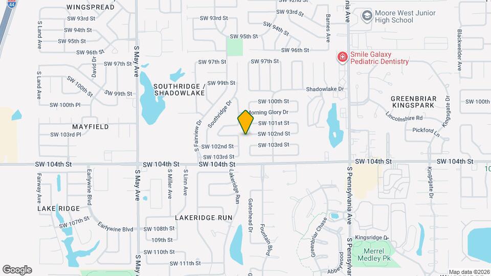 10217 S Hillcrest Dr Map and Location Details